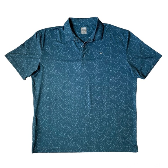 Callaway Opti Men’s Opti-Dri Golf Polo Shirt with Mini Flags Design - Size XL - Picture 1 of 5